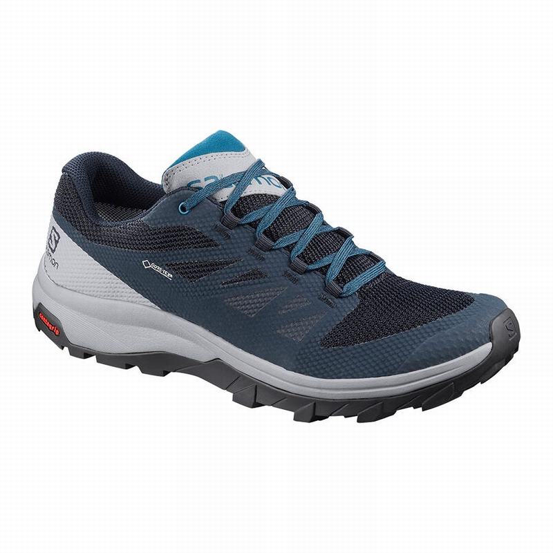 SALOMON OUTLINE GORE-TEX Philippines - Men's Hiking Shoes - Navy/Blue | 357609-LBF